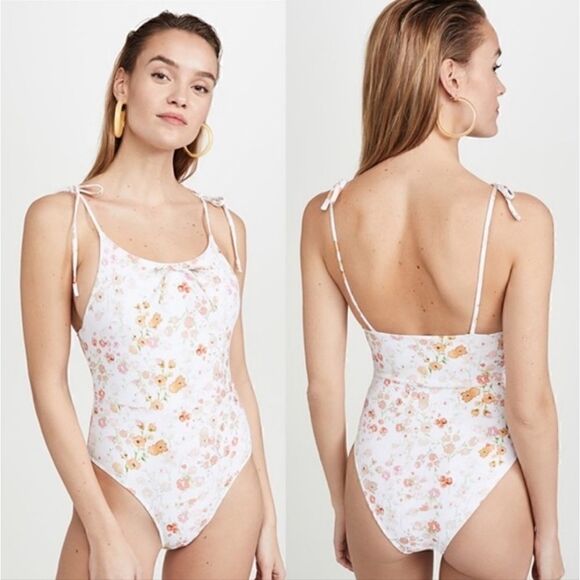 Charlie Holiday Oahu One Pumpkins Swimsuit In Pansy Floral Size Small NWT - Picture 1 of 9